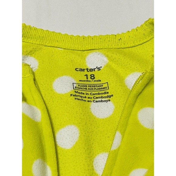 Carters Footed Pajamas Girls 18 Months Fleece Zip Spring Colors Animals Lot of 4 - Picture 13 of 13